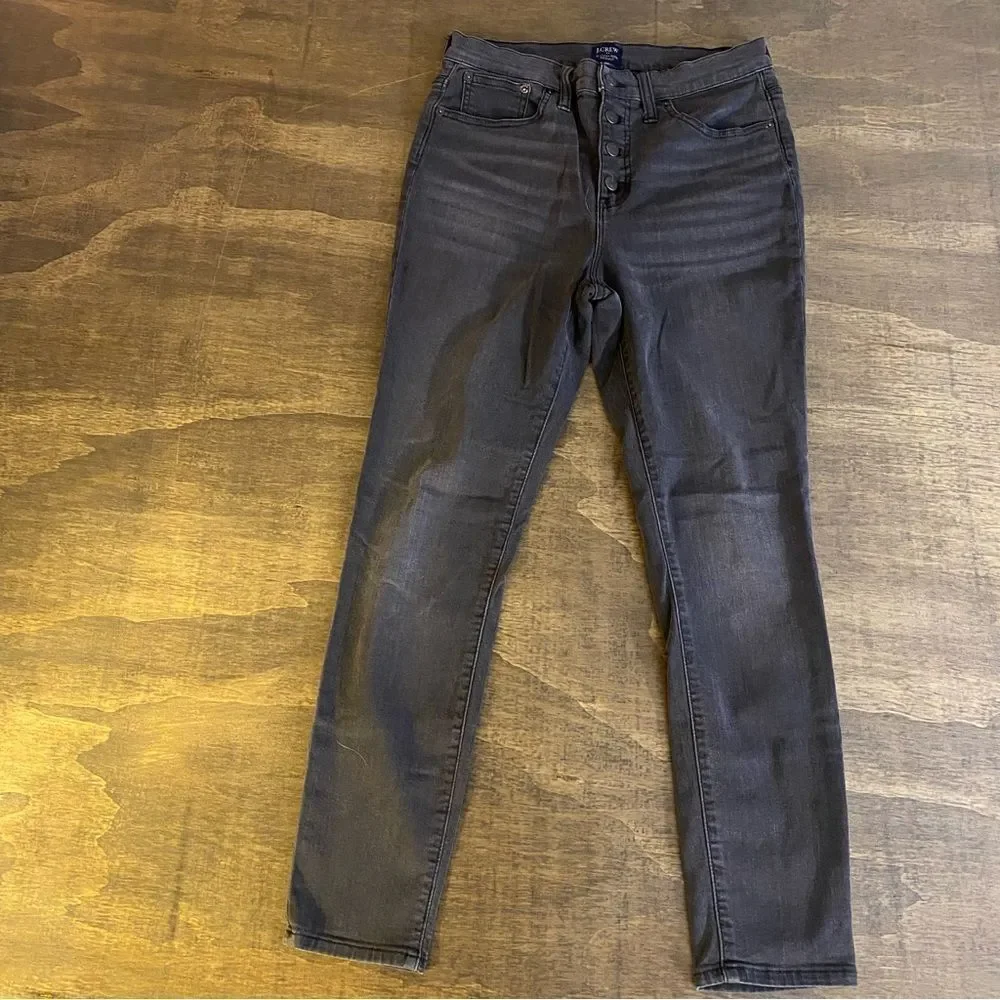 J. Crew Women's Washed Black 10” High Rise Skinny Jeans